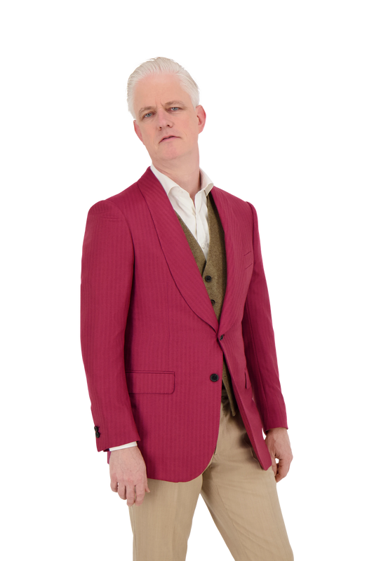Jacket Nanjing purple Cashmere and Silk herringbone