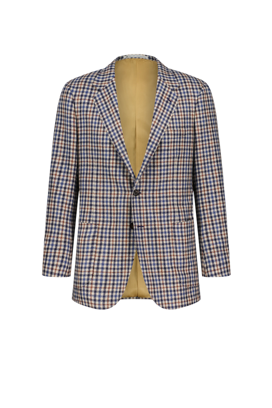 Jacket San Jose blue and brown Cashmere, Mohair and Silk gun club