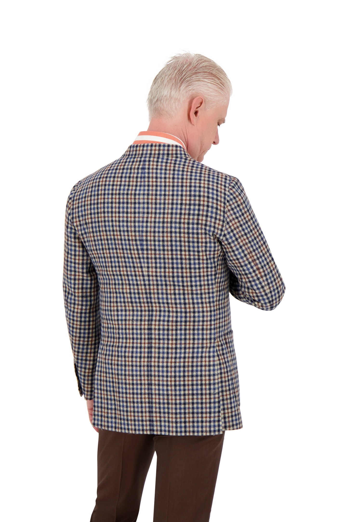 Jacket San Jose blue and brown Cashmere, Mohair and Silk gun club