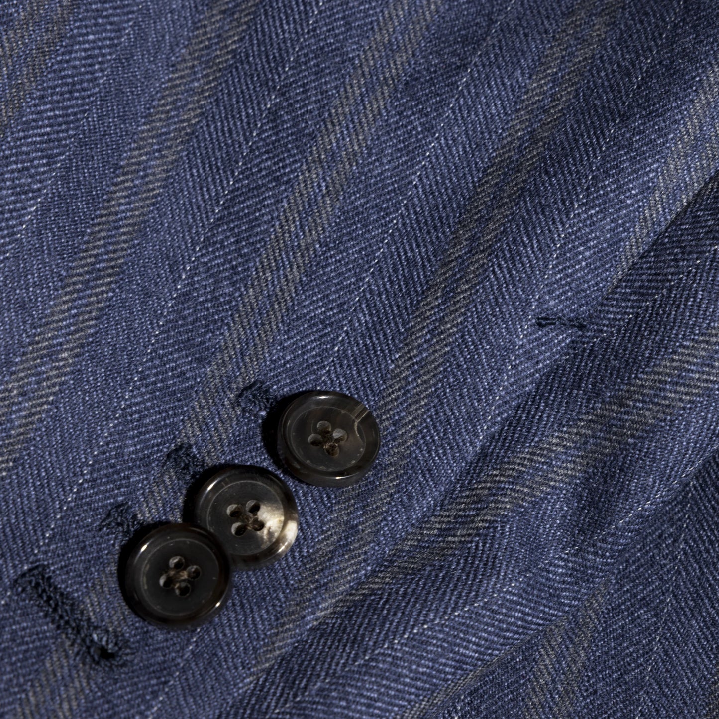 Jacket Foshan blue Merino Wool with yellow stripe