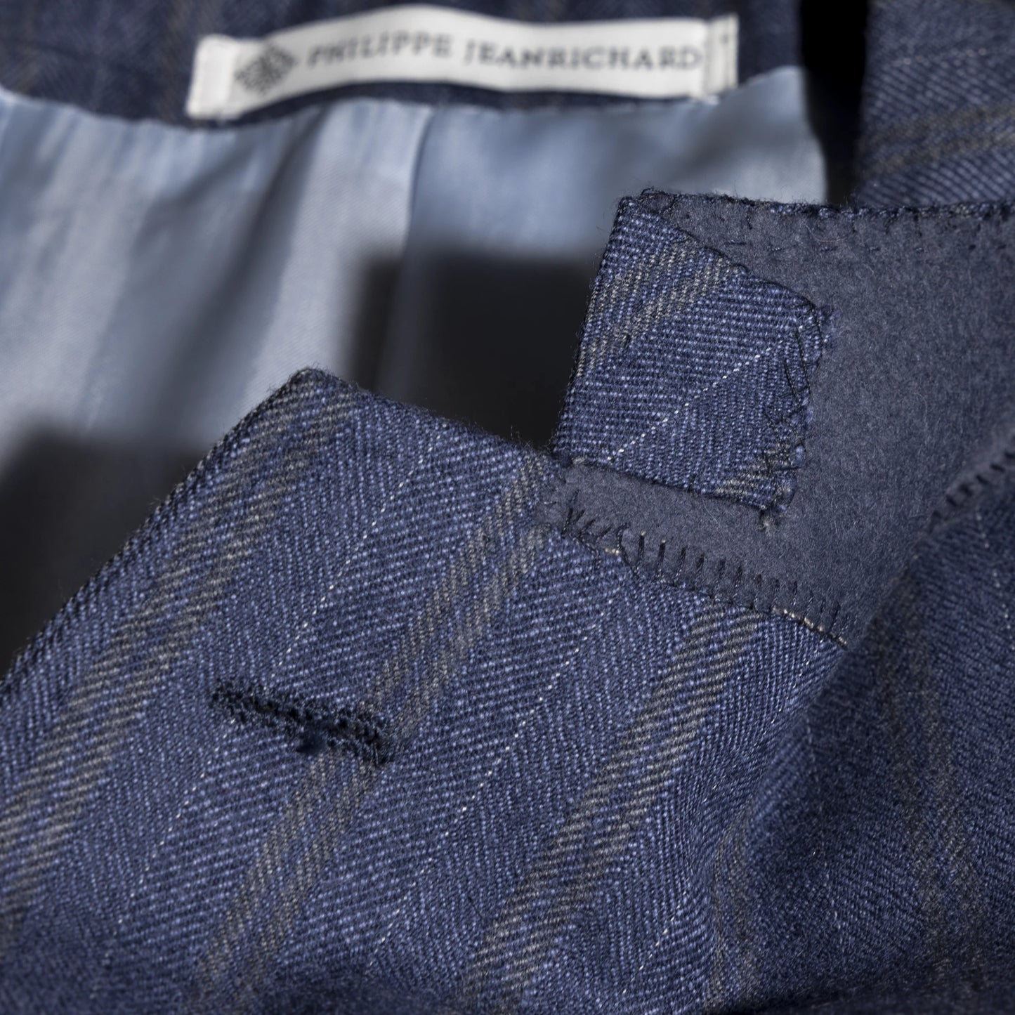 Jacket Foshan blue Merino Wool with yellow stripe