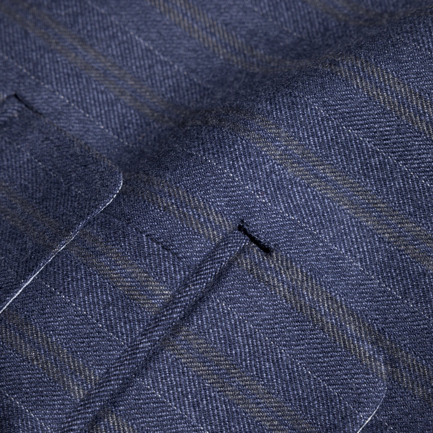 Jacket Foshan blue Merino Wool with yellow stripe