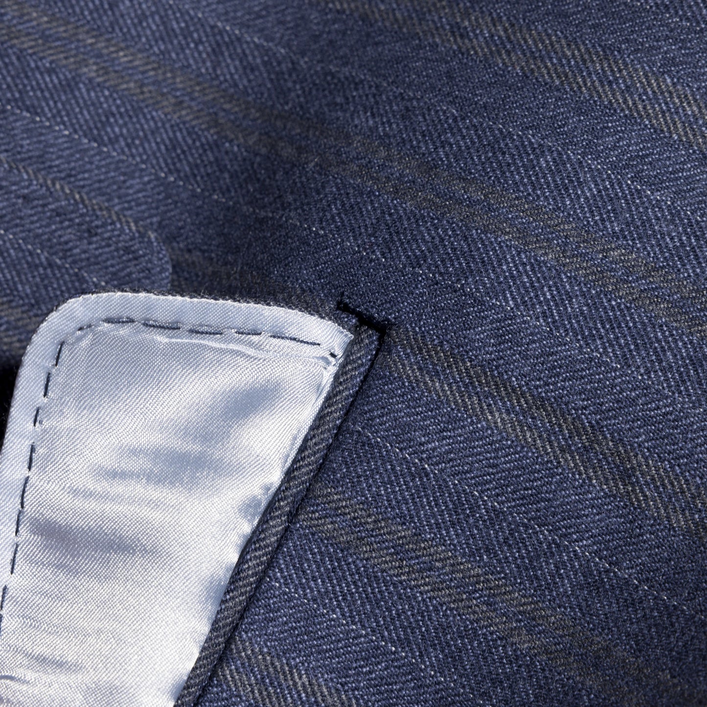 Jacket Foshan blue Merino Wool with yellow stripe