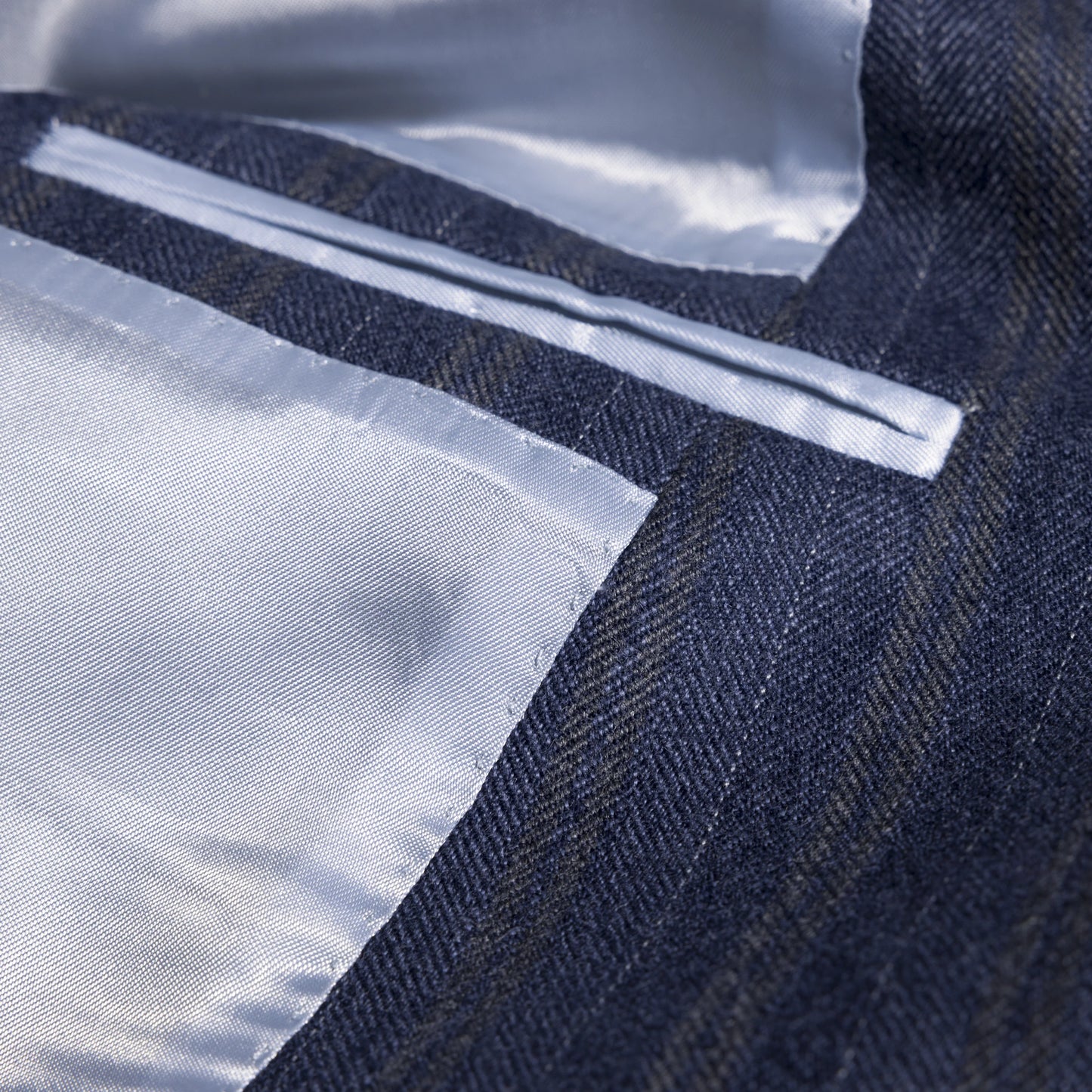 Jacket Foshan blue Merino Wool with yellow stripe