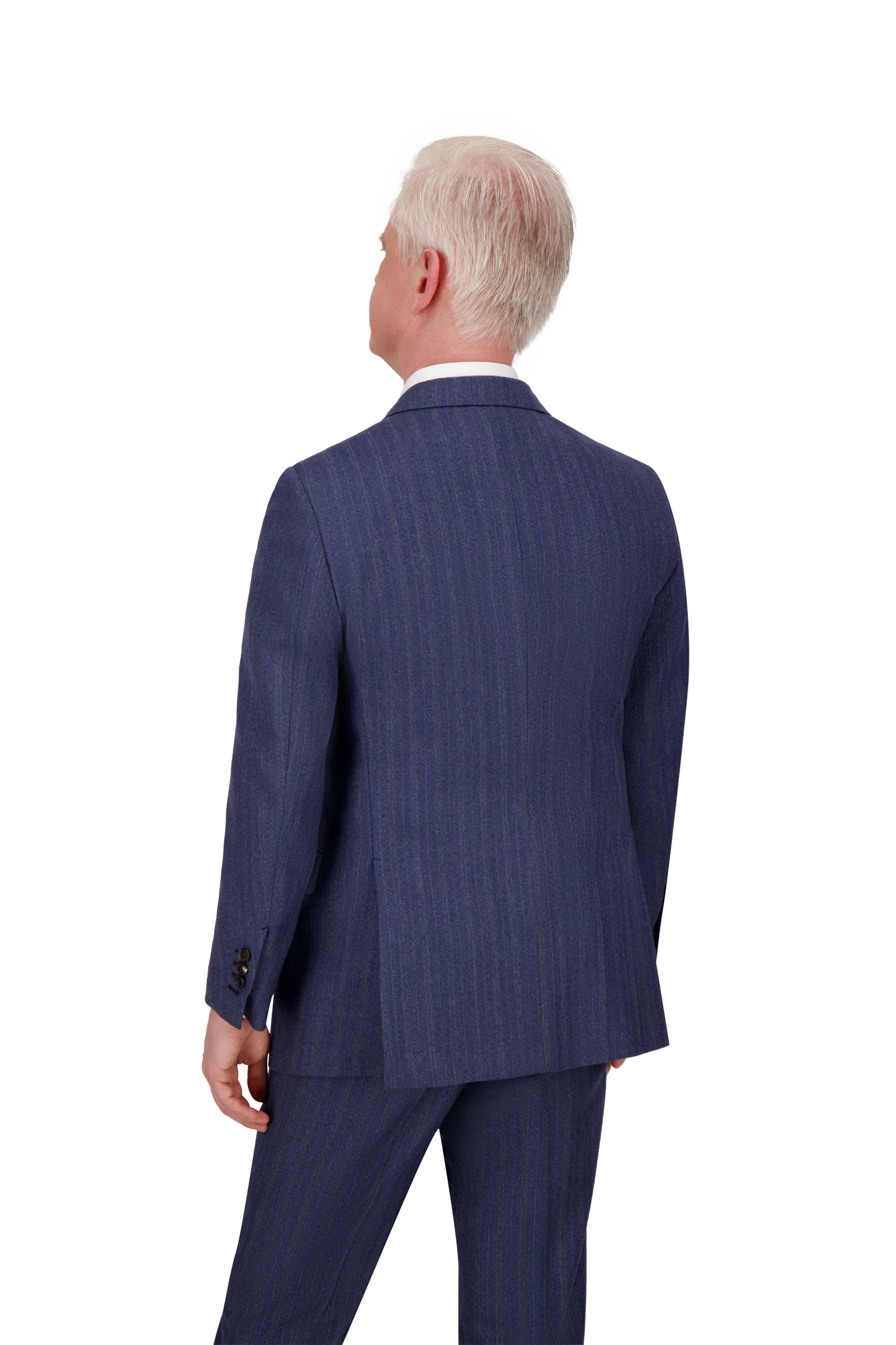 Jacket Foshan blue Merino Wool with yellow stripe