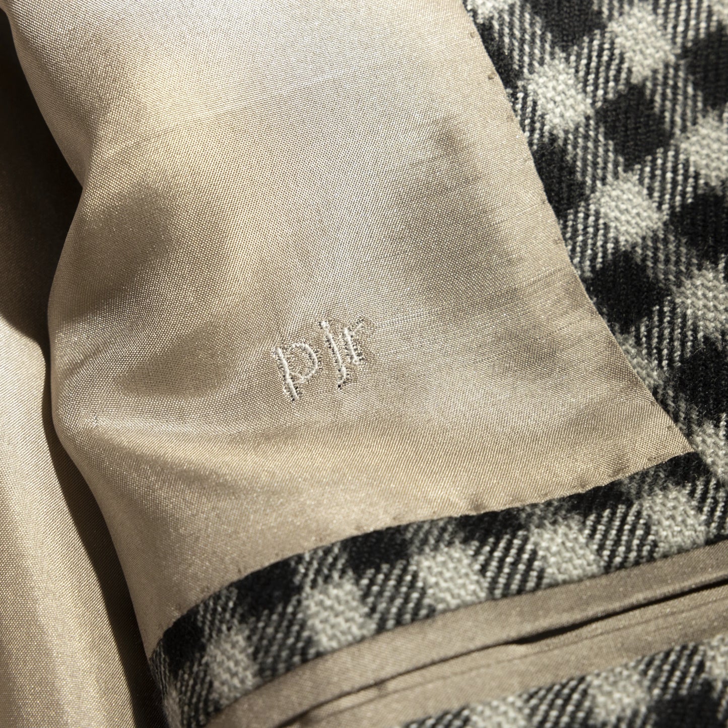 Jacket Nantong black and white Cashmere and Vicuna Shepherd’s check
