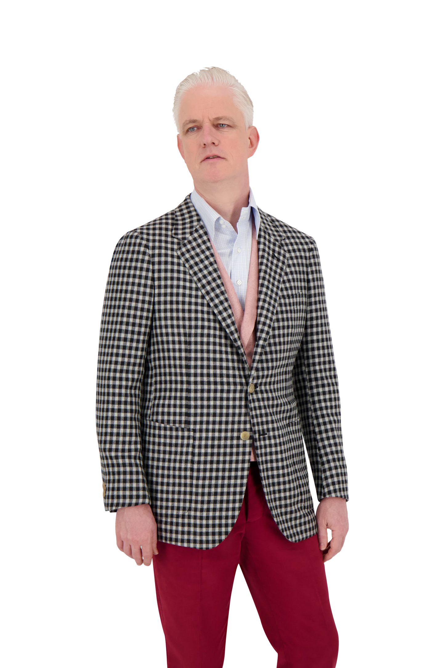 Jacket Nantong black and white Cashmere and Vicuna Shepherd’s check