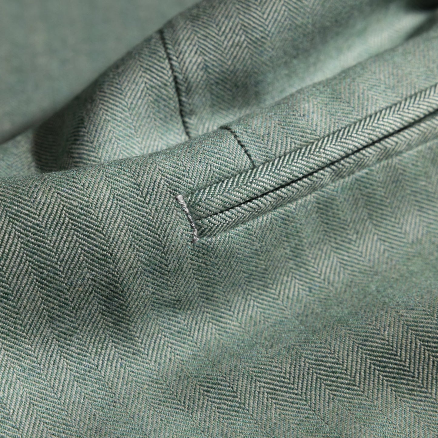 Jacket Marseille green Cashmere, Silk and Vicuna herringbone