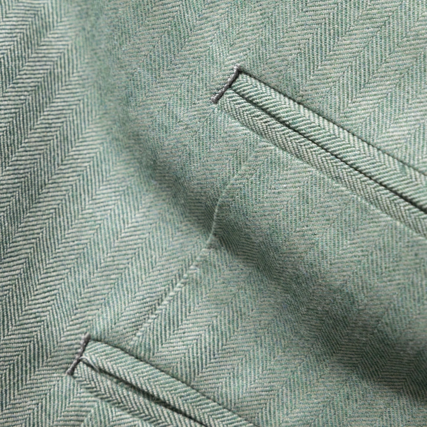 Jacket Marseille green Cashmere, Silk and Vicuna herringbone