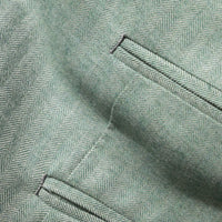 Jacket Marseille green Cashmere, Silk and Vicuna herringbone
