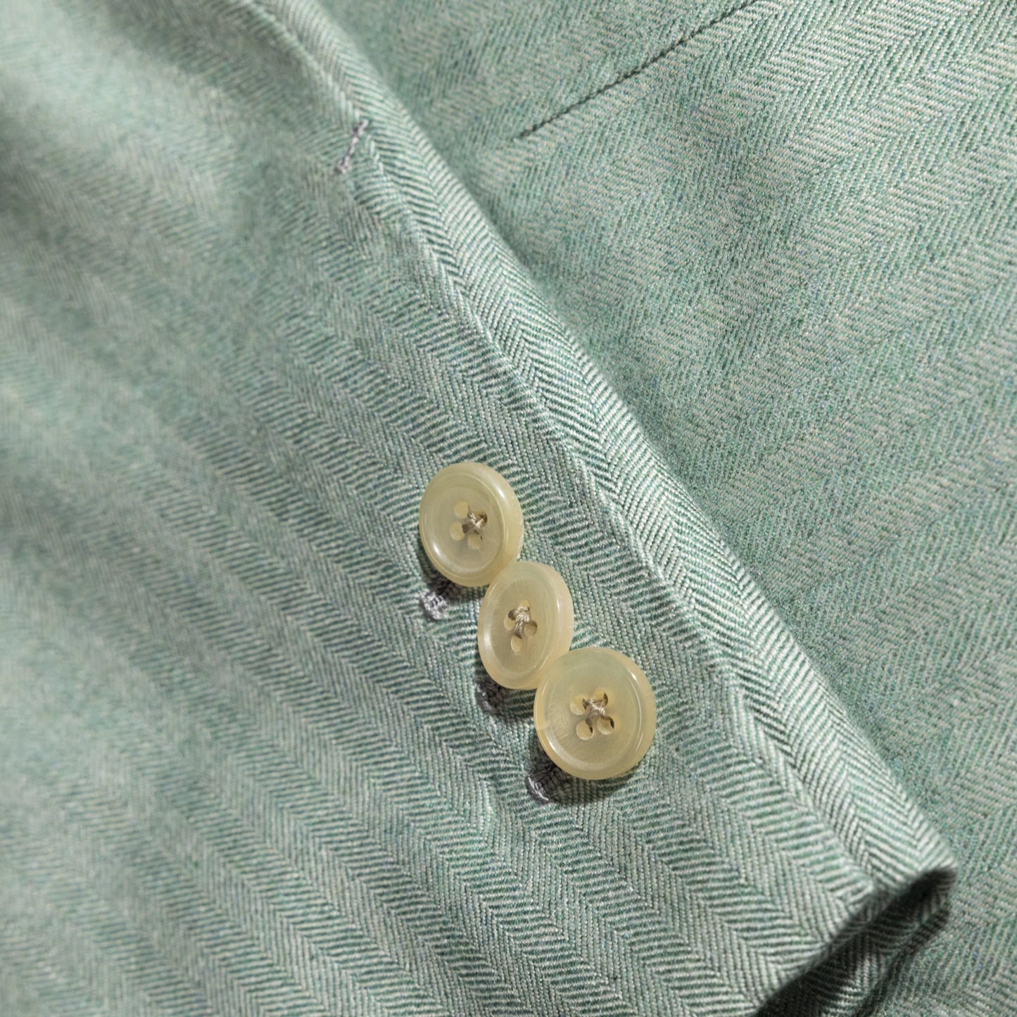 Jacket Marseille green Cashmere, Silk and Vicuna herringbone