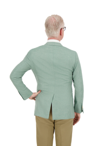 Jacket Marseille green Cashmere, Silk and Vicuna herringbone