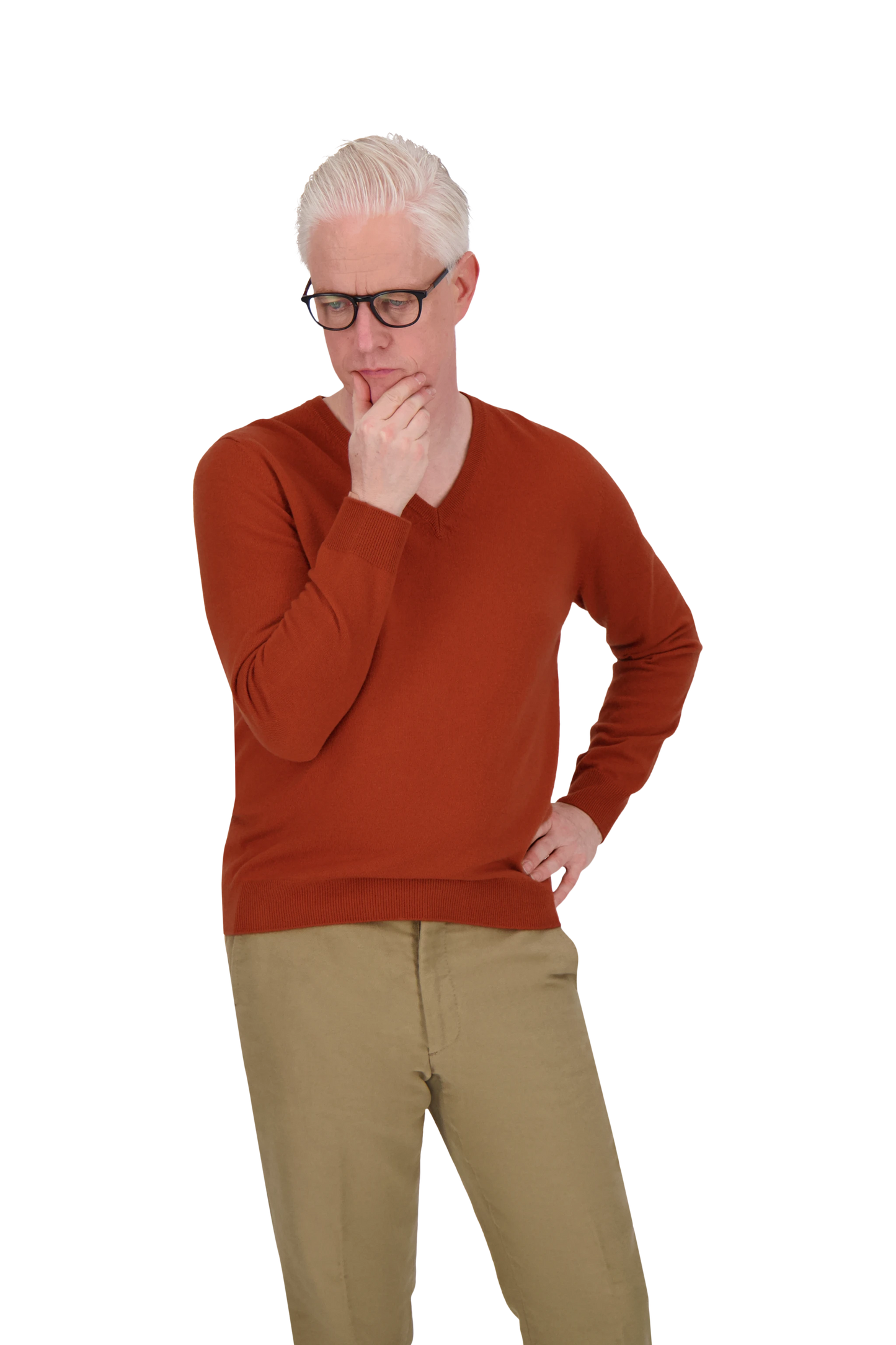 Knitwear Alhambra ochre V-Neck Cashmere