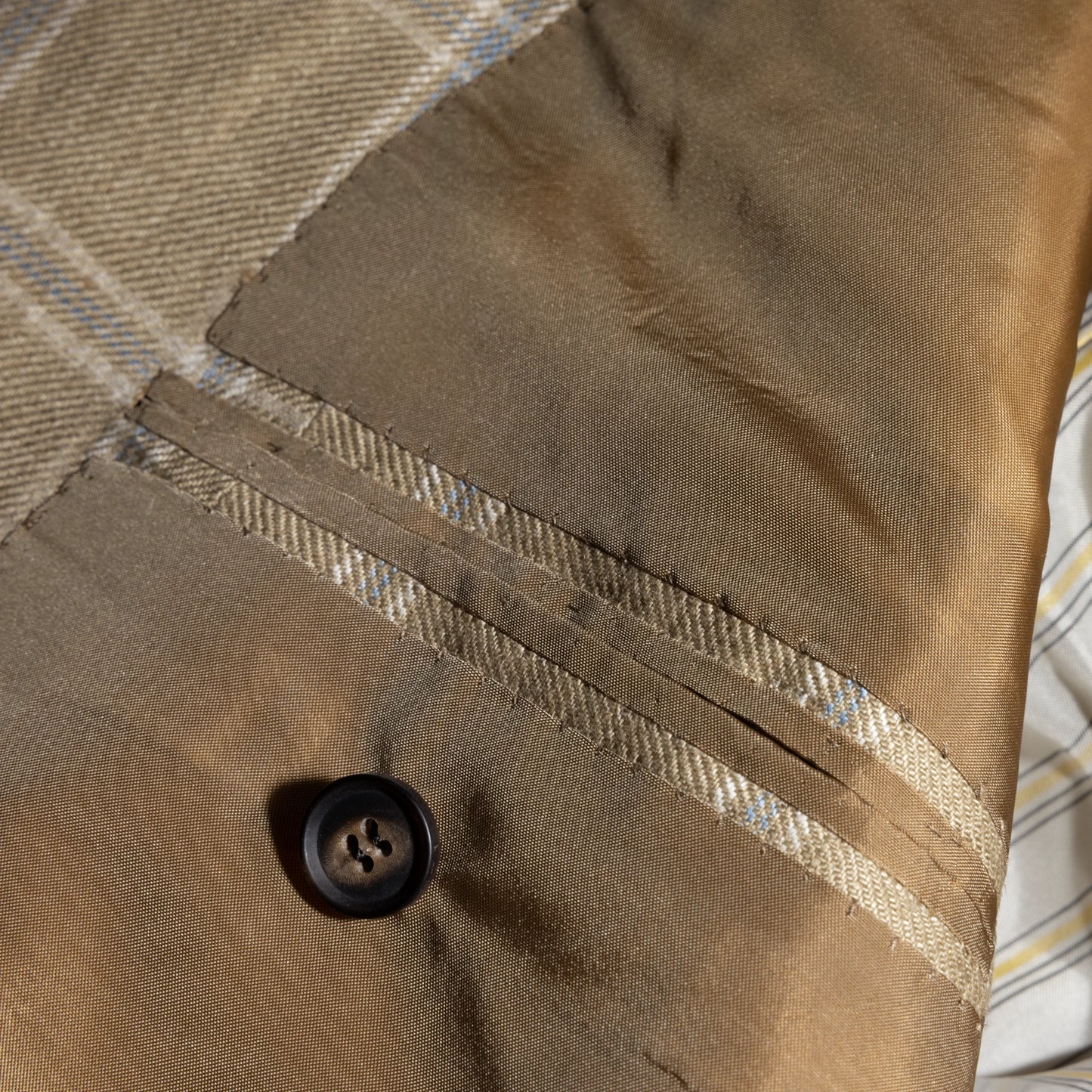 Jacket Le Havre beige and ice blue French linen check