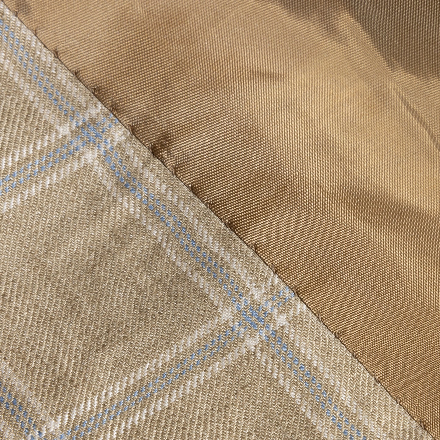 Jacket Le Havre beige and ice blue French linen check