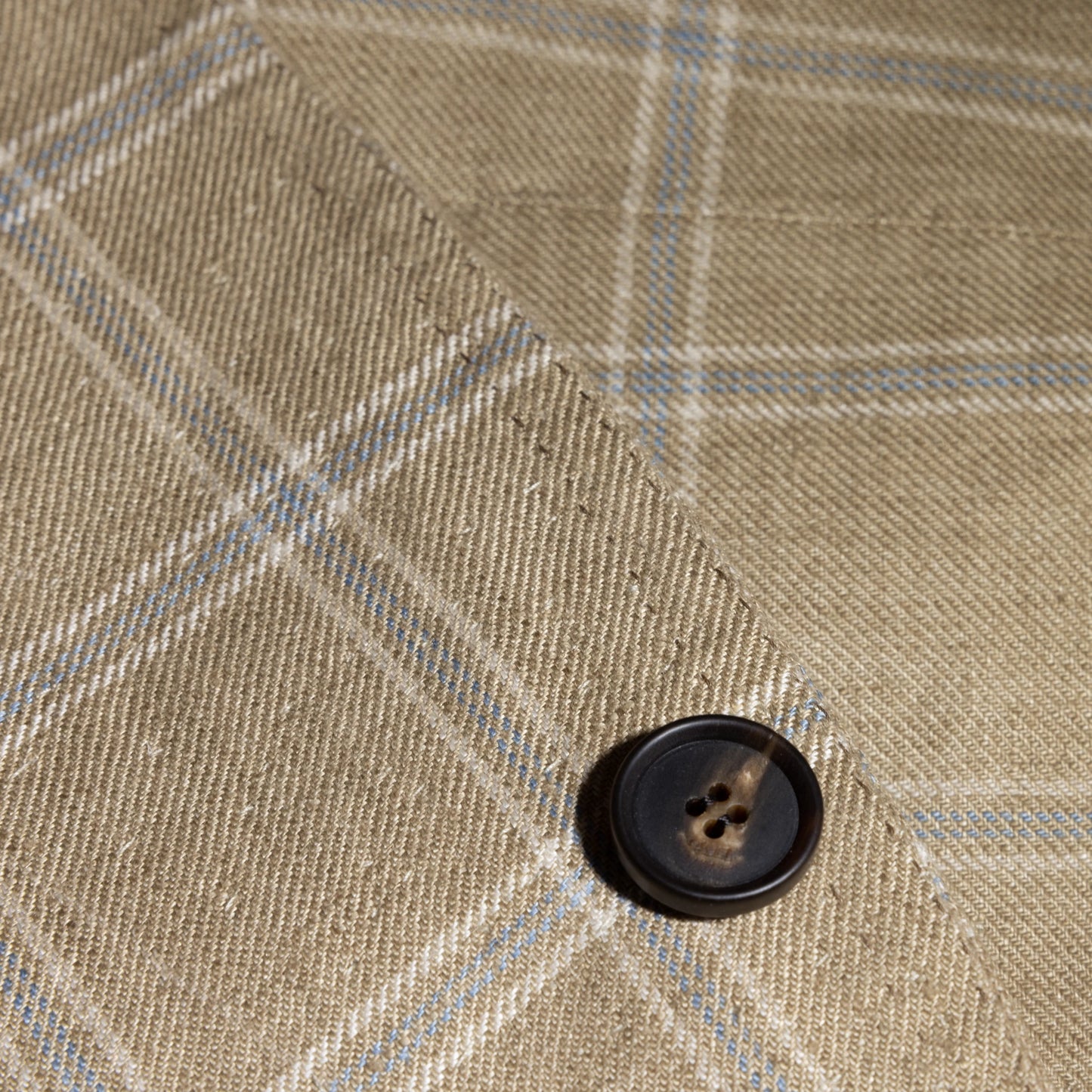 Jacket Le Havre beige and ice blue French linen check