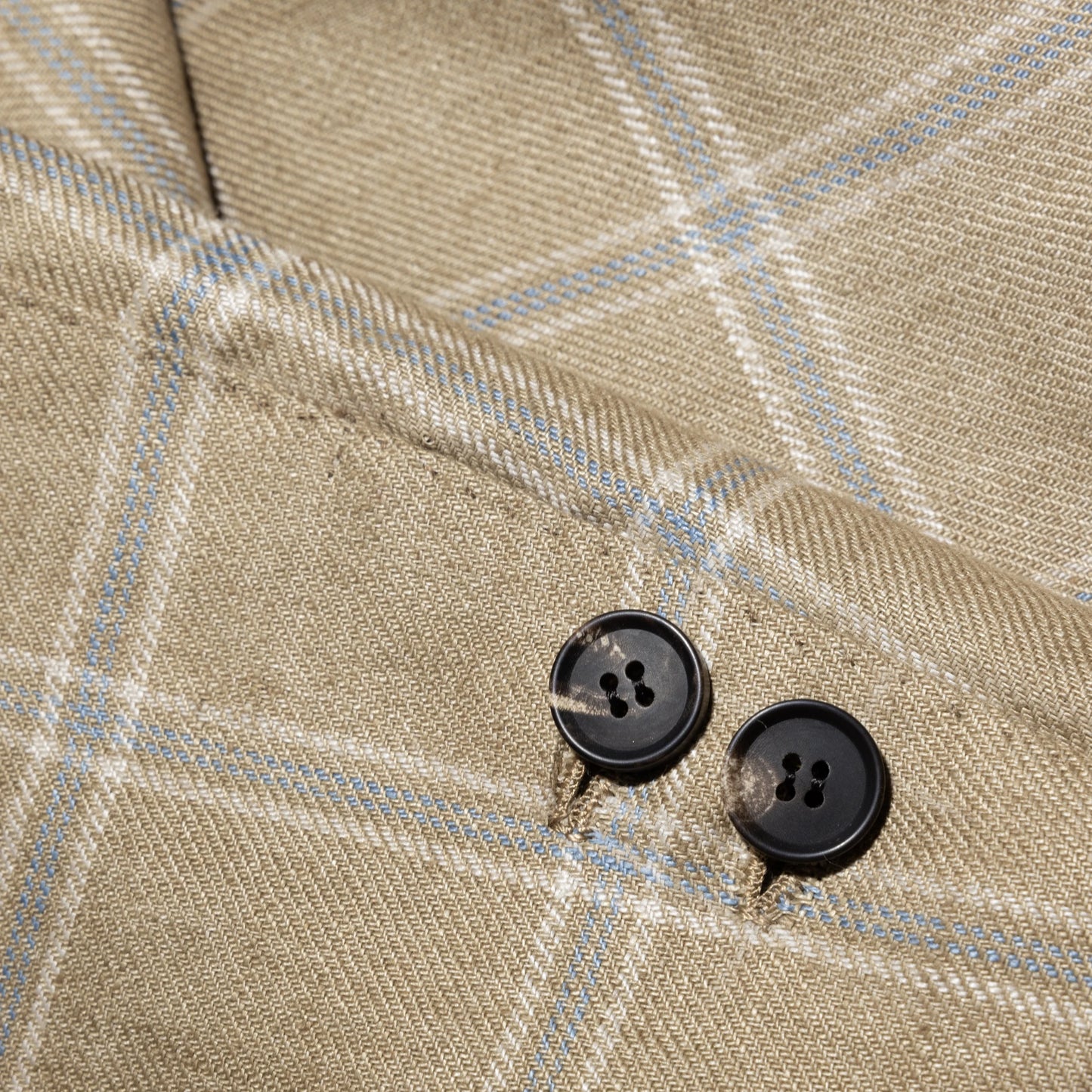 Jacket Le Havre beige and ice blue French linen check