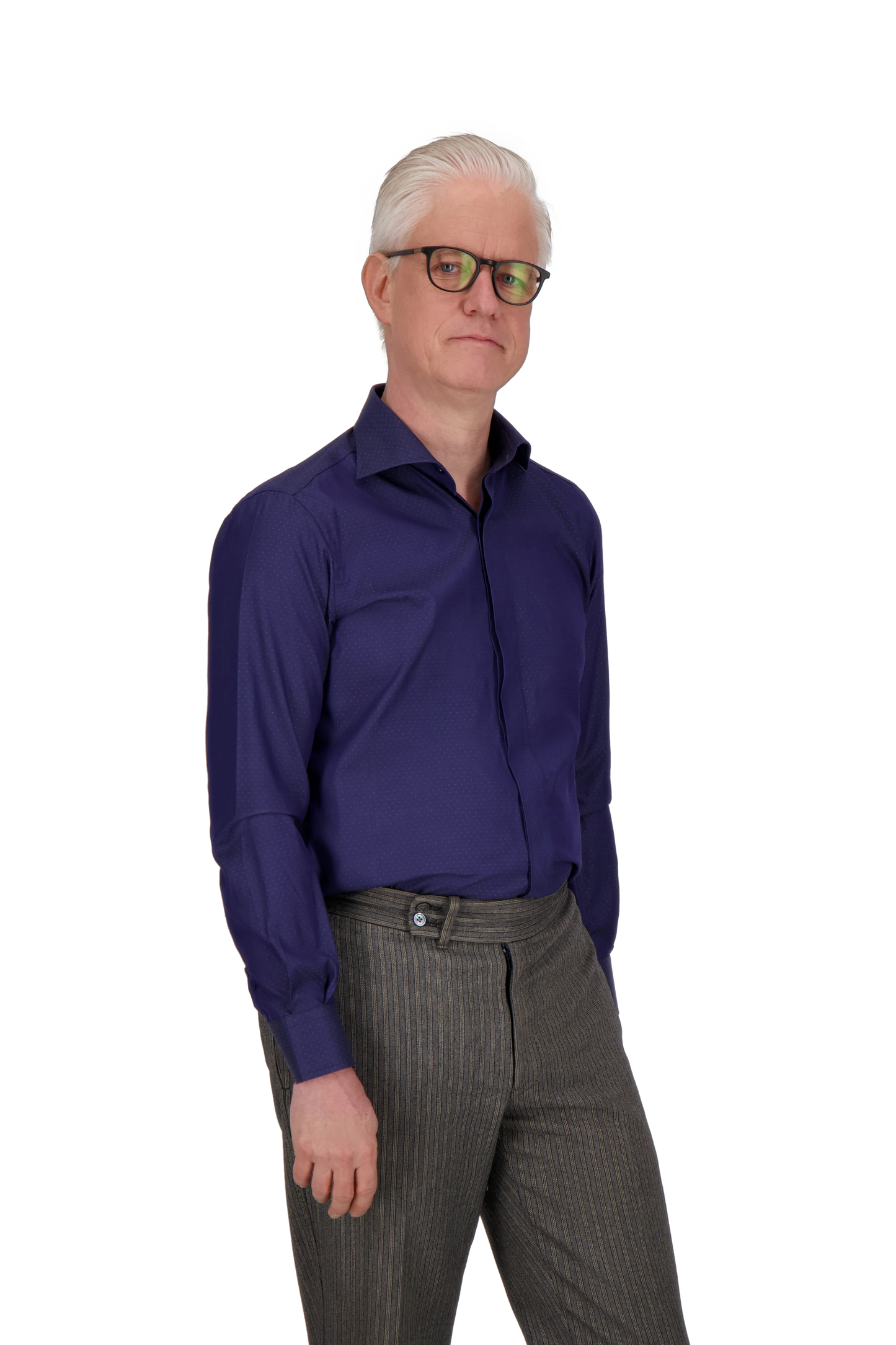 Shirt Delhi navy Swiss Cotton Chambray