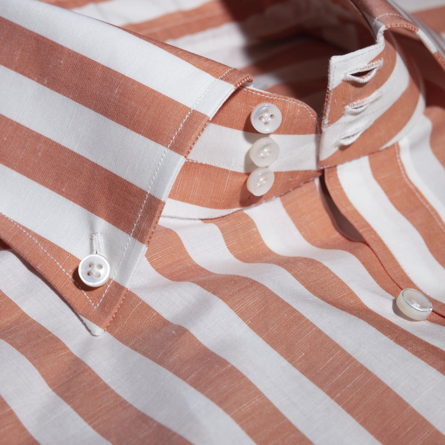 Shirt Tianjin red Swiss Cotton and Linen stripe