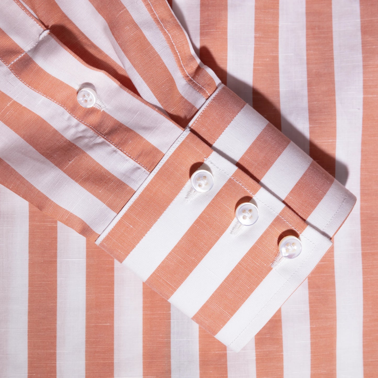 Shirt Tianjin red Swiss Cotton and Linen stripe