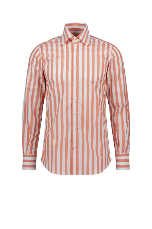 Shirt Tianjin red Swiss Cotton and Linen stripe