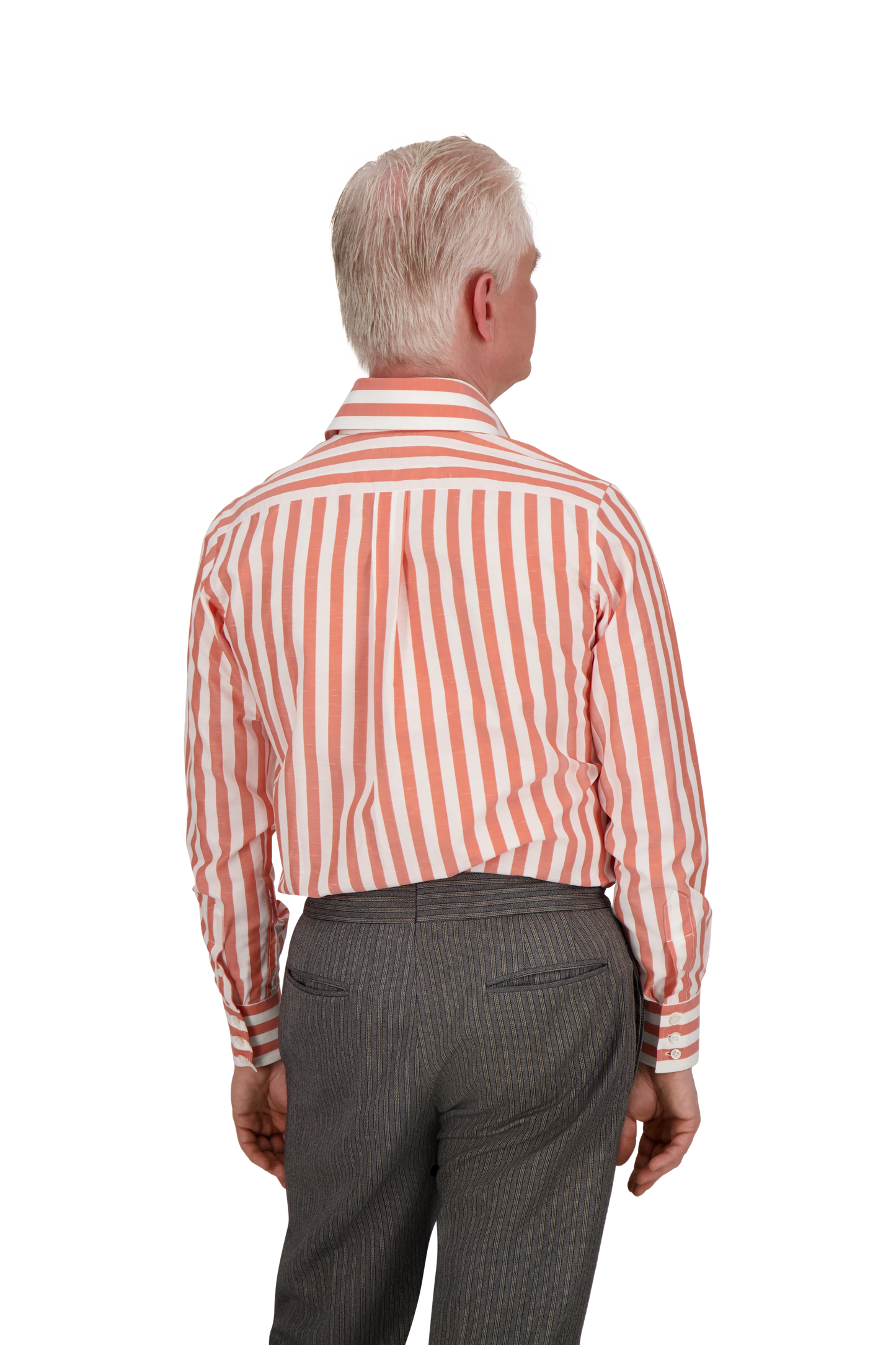 Shirt Tianjin red Swiss Cotton and Linen stripe