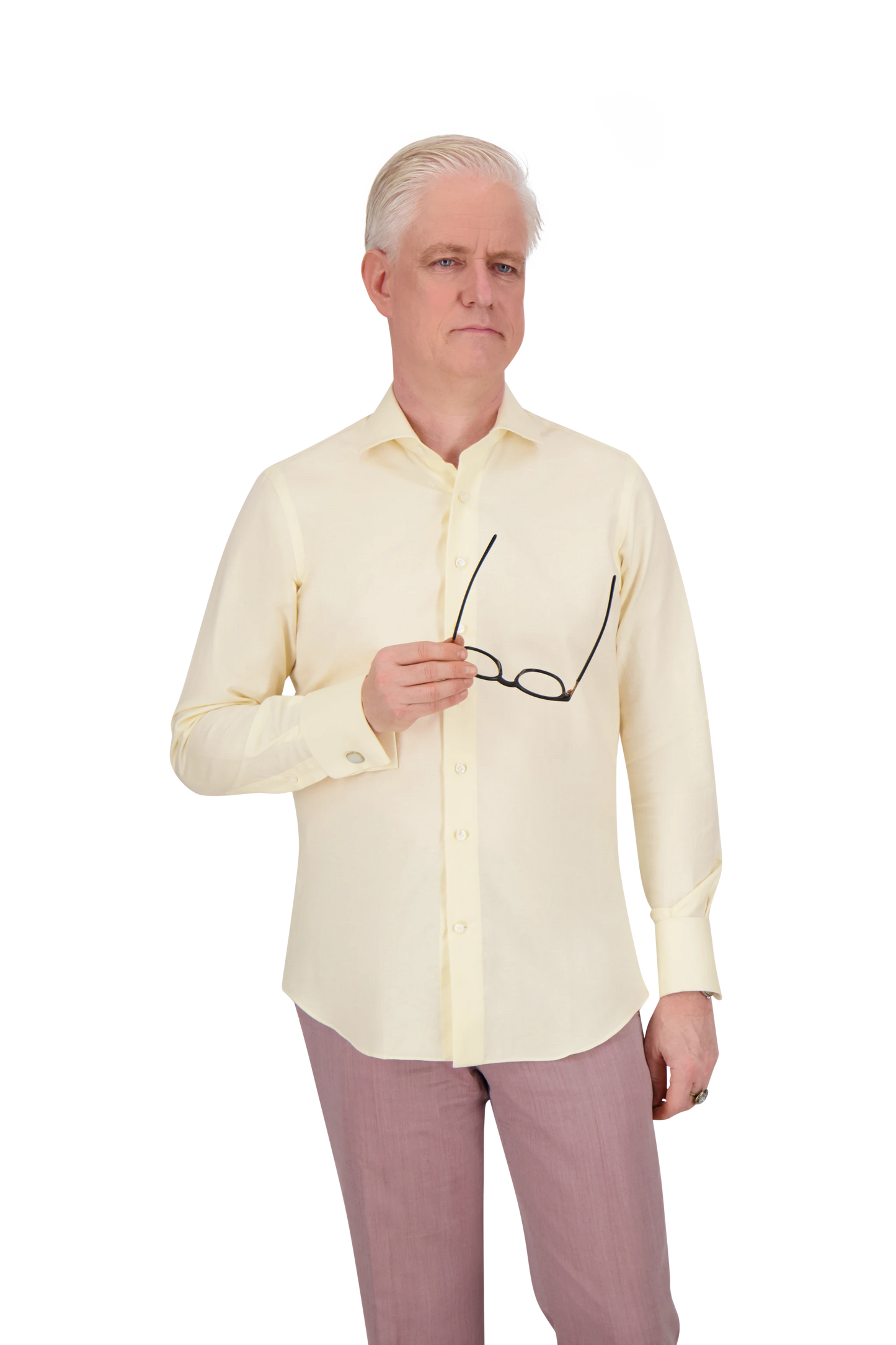 Shirt Tel Aviv yellow Swiss Cotton and Linen Flannel