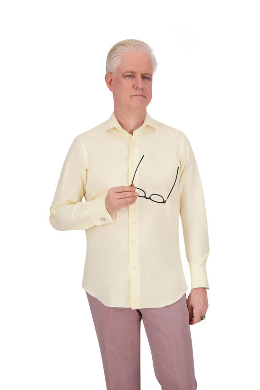Shirt Tel Aviv yellow Swiss Cotton and Linen Flannel