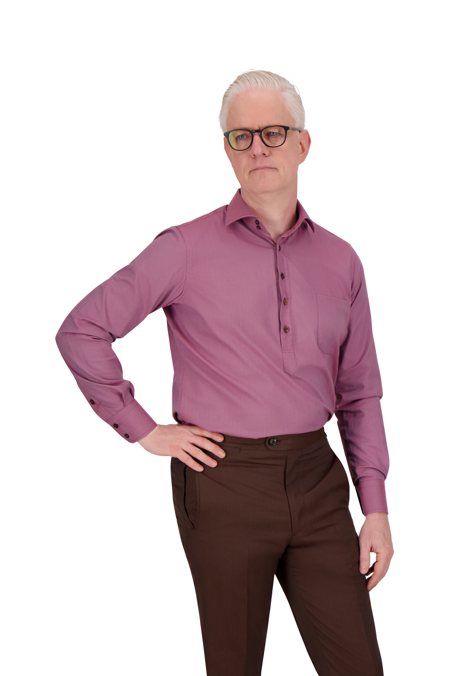 Shirt Indianapolis lilac Swiss Cotton Flanell herringbone