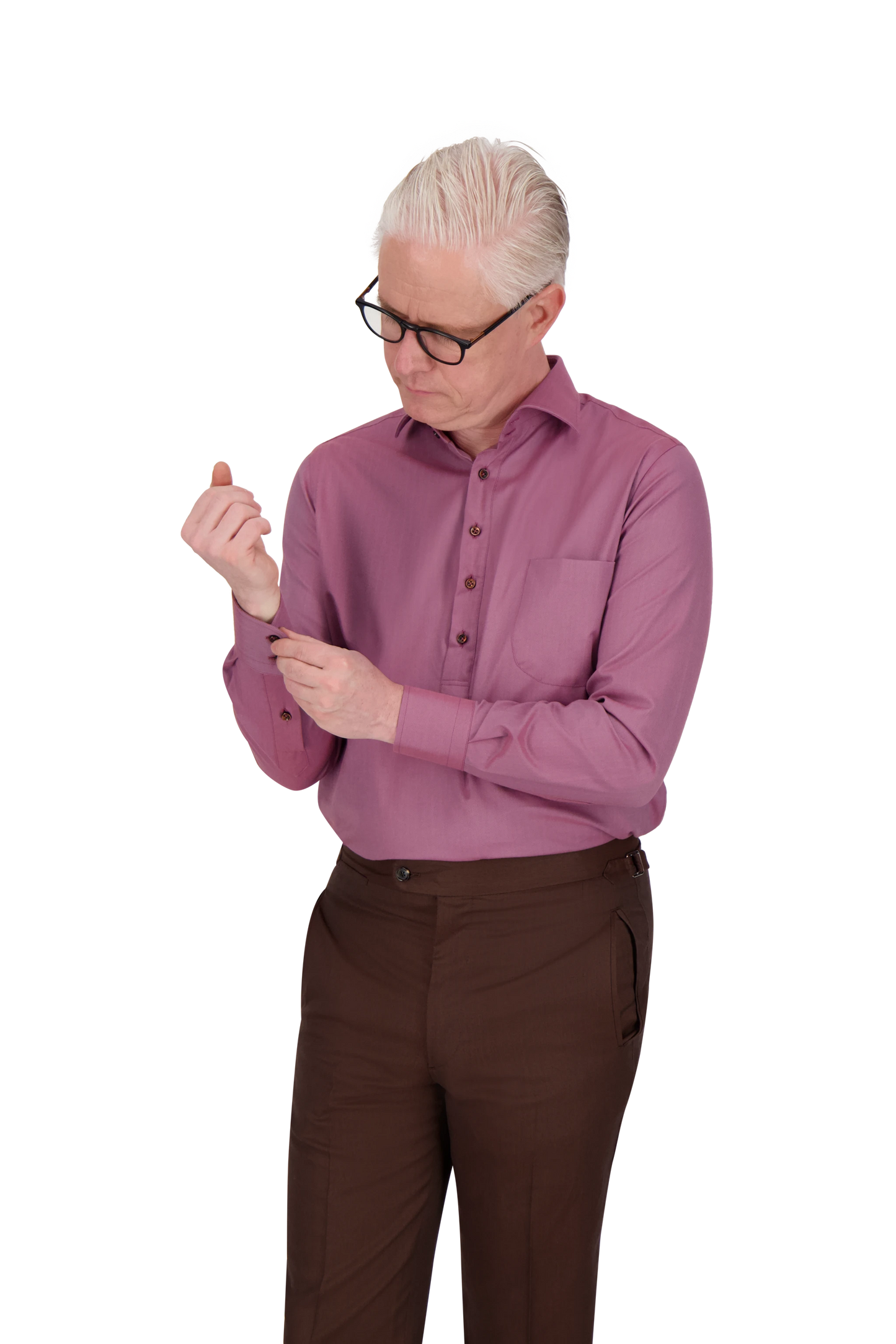 Shirt Indianapolis lilac Swiss Cotton Flanell herringbone