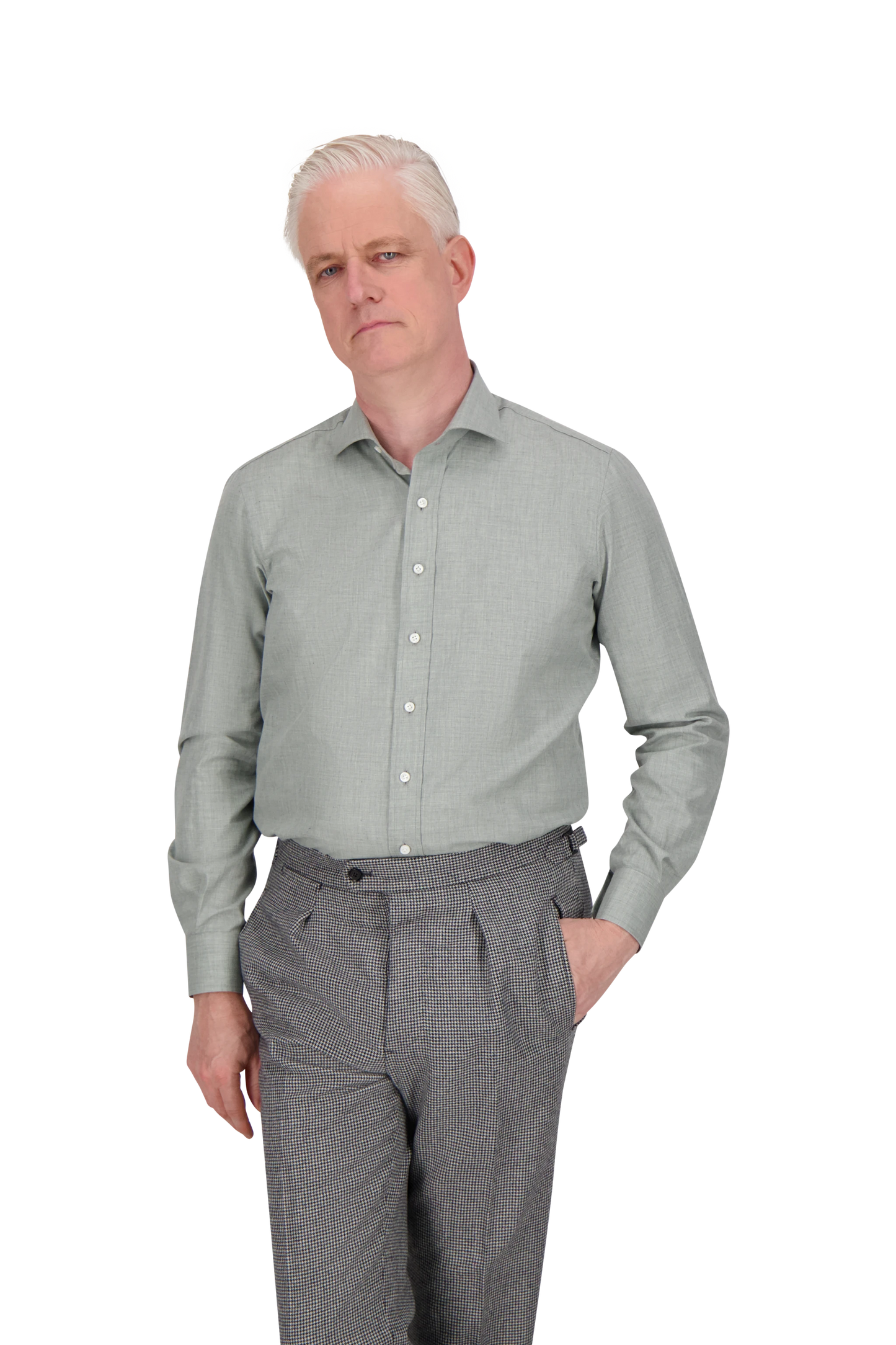 Shirt Geneva green Swiss Cotton and Cashmere