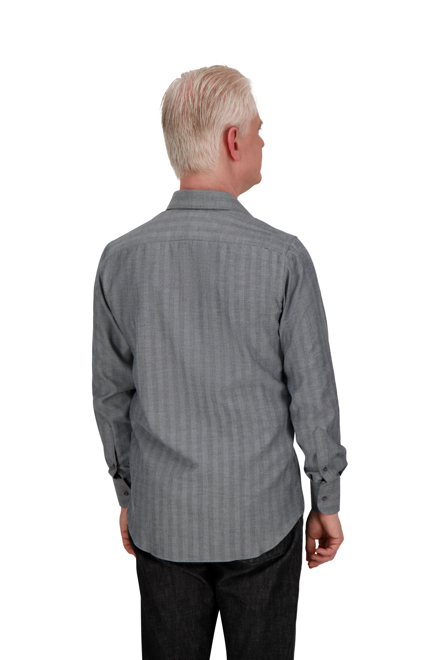 Shirt Dubai grey Swiss Cotton and Cashmere herringbone