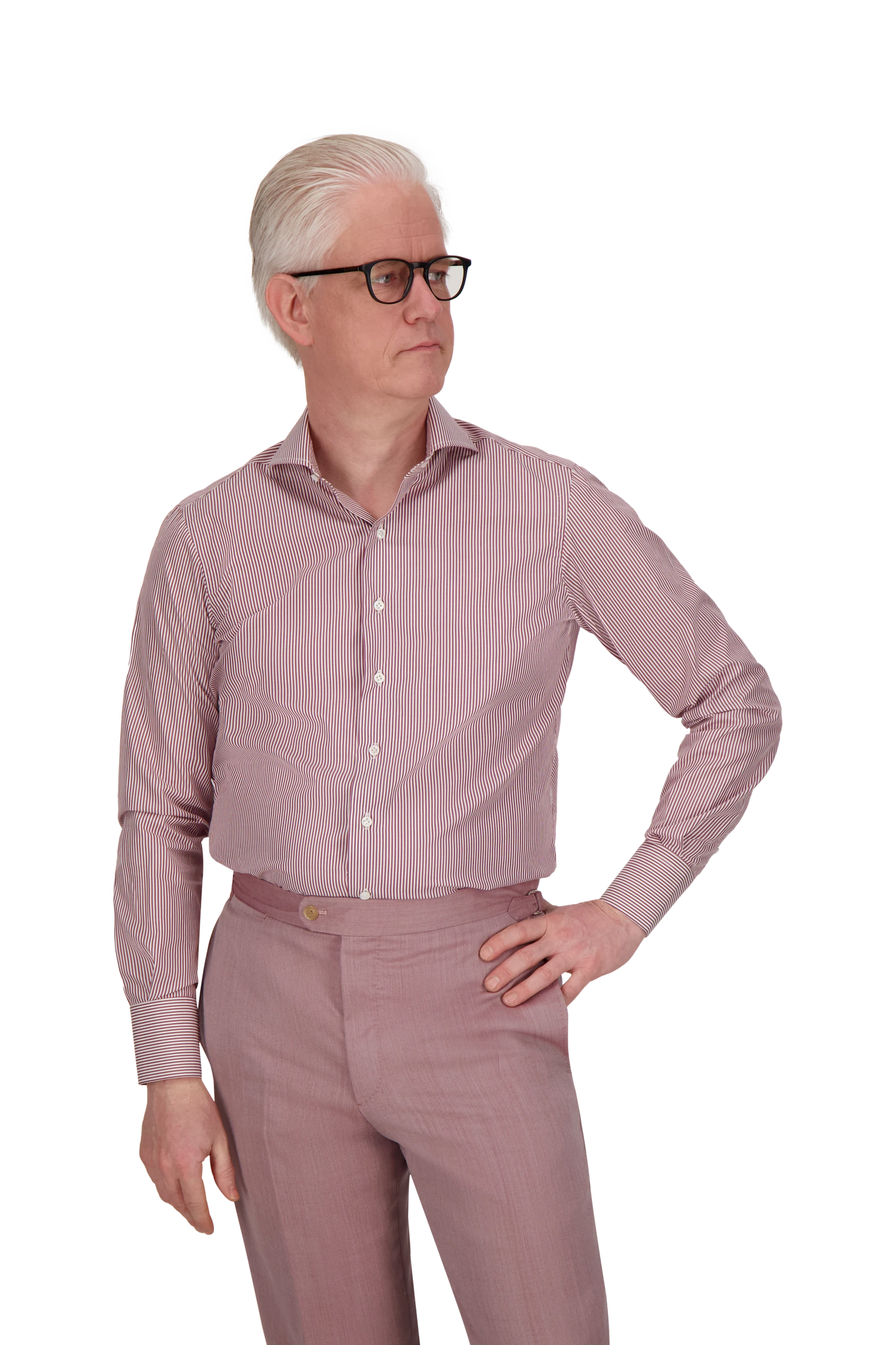 Shirt Raleigh red 170/2 Swiss Cotton stripes
