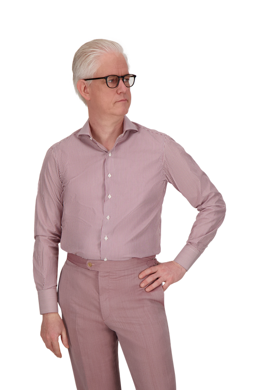 Shirt Raleigh red 170/2 Swiss Cotton stripes