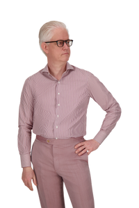 Shirt Raleigh red 170/2 Swiss Cotton stripes