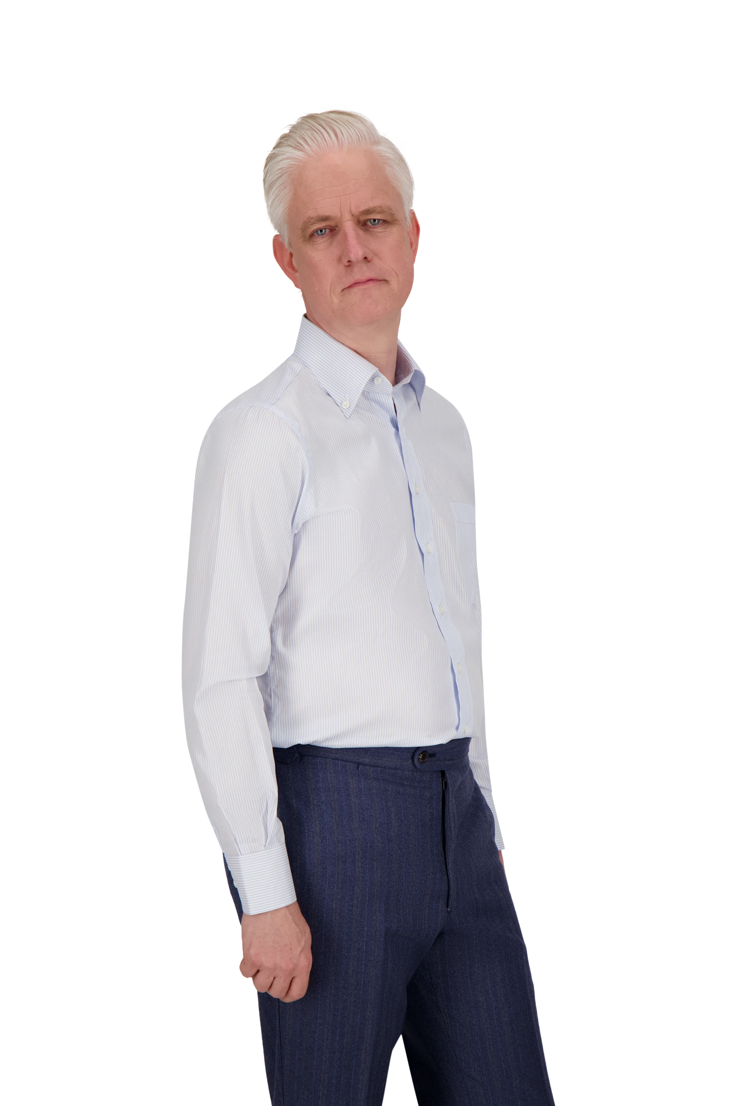 Shirt Shenyang blue 170/2 Swiss Cotton Oxford stripes