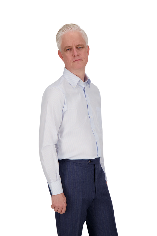 Shirt Shenyang blue 170/2 Swiss Cotton Oxford stripes