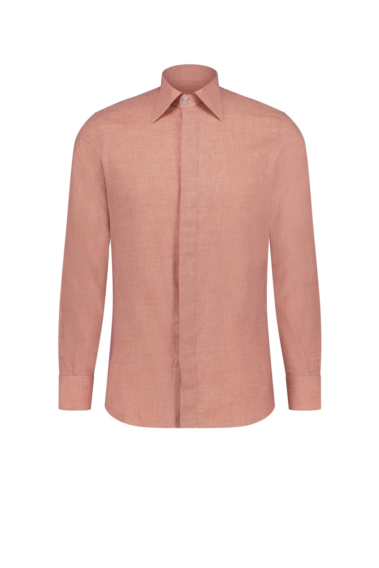 Shirt Omaha orange Swiss Cotton and Wool twill