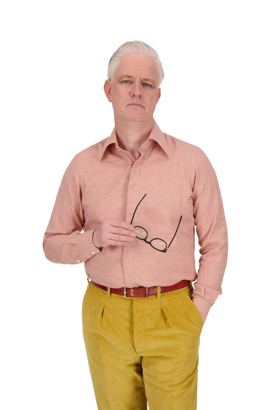 Shirt Omaha orange Swiss Cotton and Wool twill