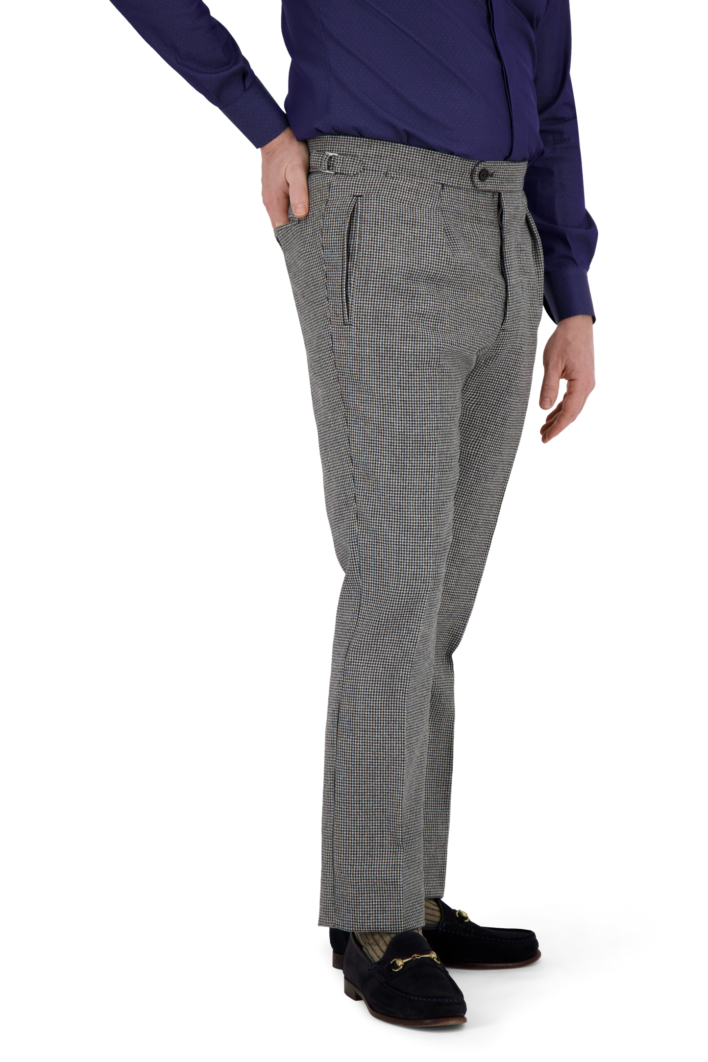 Trousers Amsterdam black and white Wool houndstooth