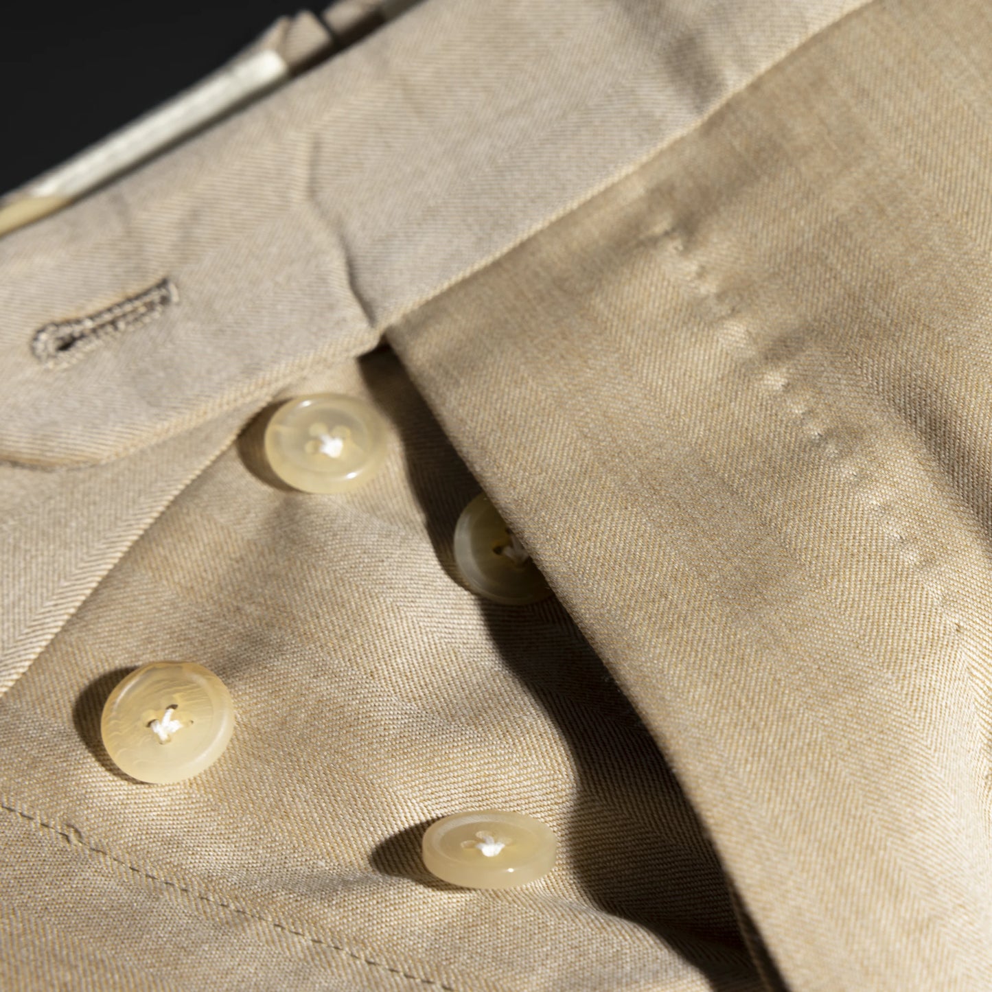 Trousers Charlotte sand Wool and Cashmere herringbone