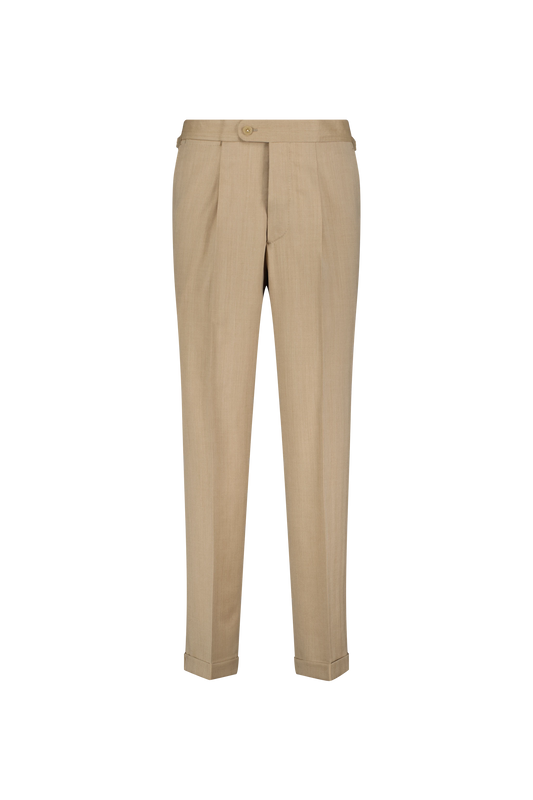Trousers Charlotte sand Wool and Cashmere herringbone