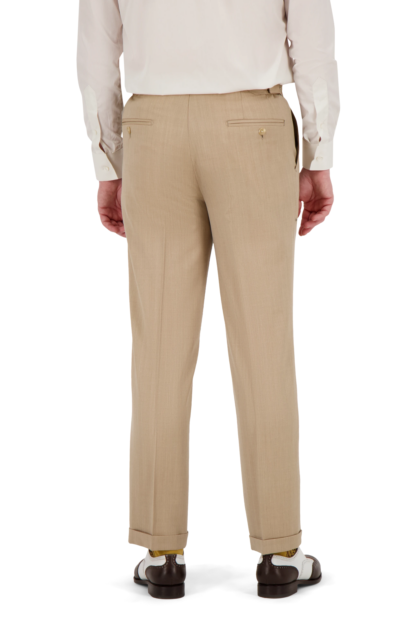 Trousers Charlotte sand Wool and Cashmere herringbone