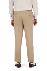 Trousers Charlotte sand Wool and Cashmere herringbone