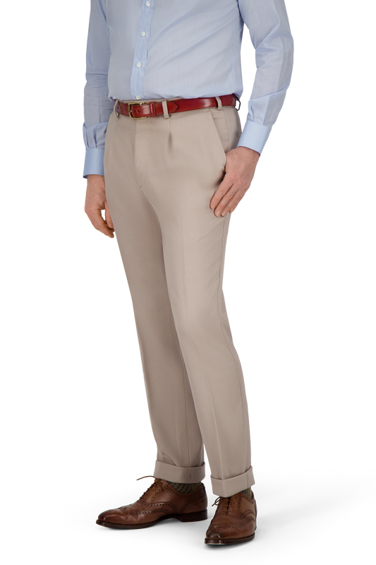 Trousers Orlando beige Wool Bedford Corduroy