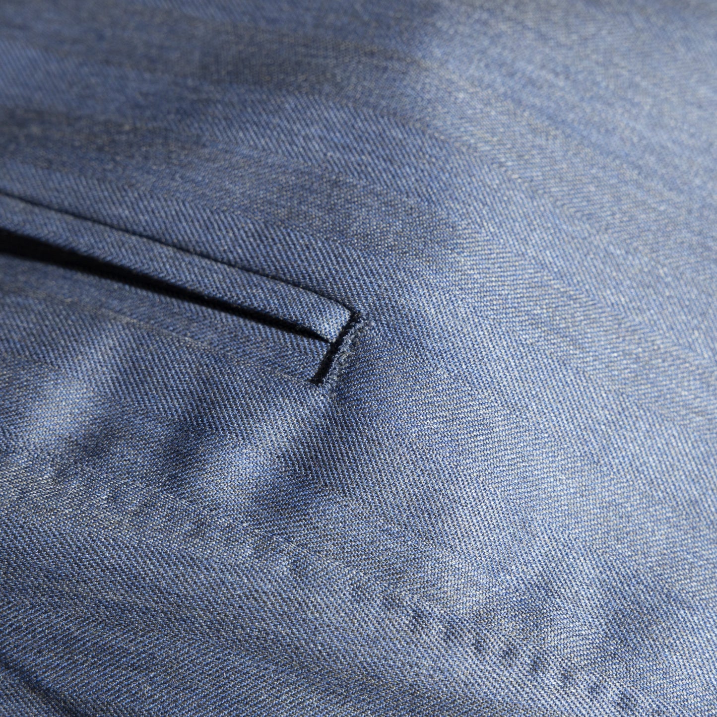 Trousers Zurich blue and light grey Wool and Cashmere herringbone