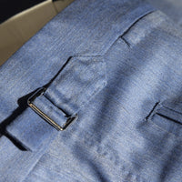 Trousers Zurich blue and light grey Wool and Cashmere herringbone