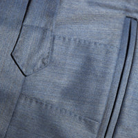 Trousers Zurich blue and light grey Wool and Cashmere herringbone