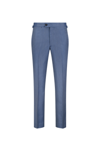 Trousers Zurich blue and light grey Wool and Cashmere herringbone