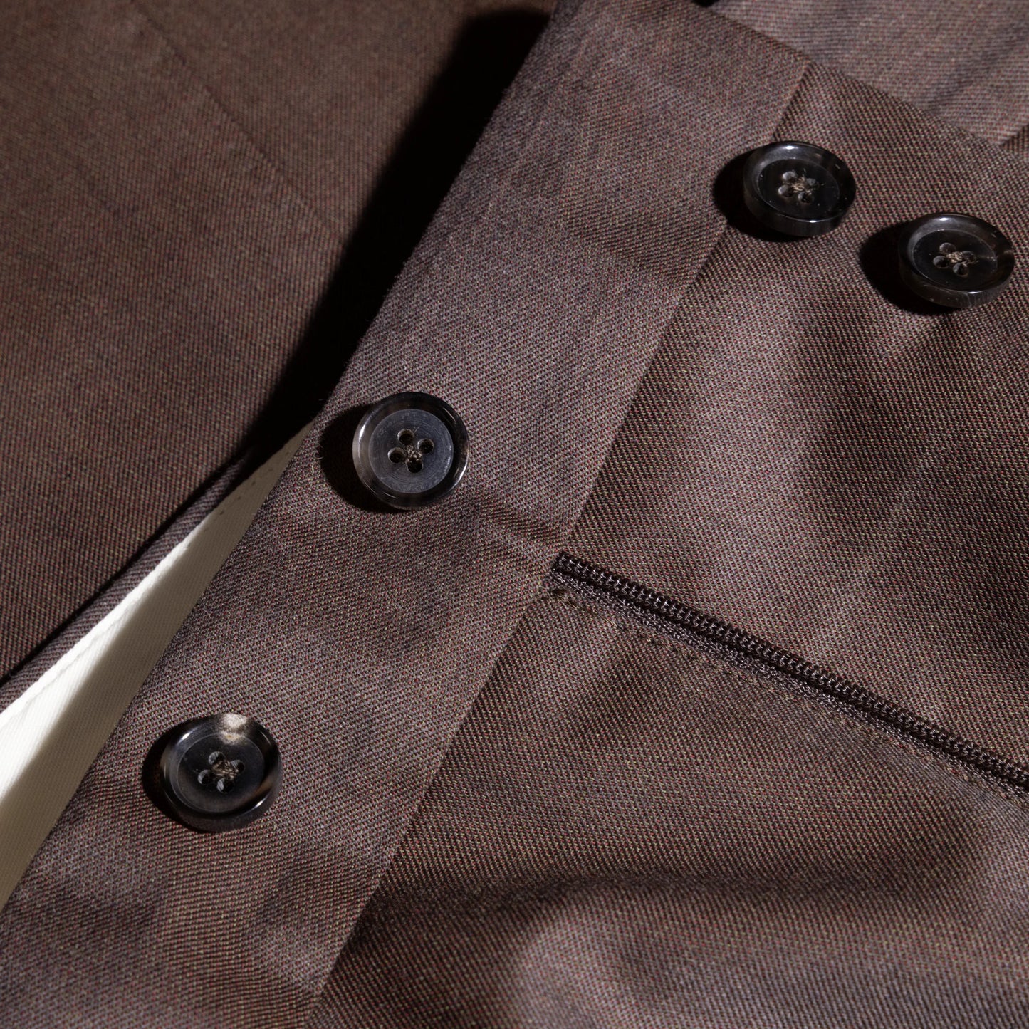 Trousers Lyon brown and olive Wool and Cashmere twill